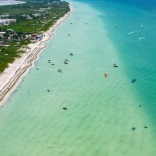 Kitesurfspot auf Yucatan in Mexiko